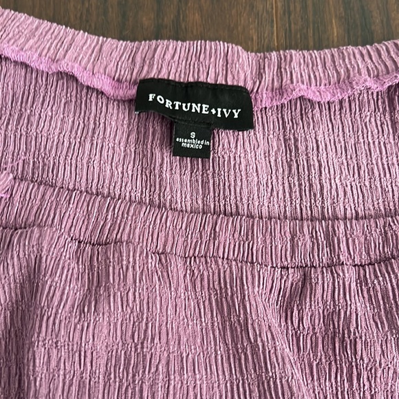 Fortune and Ivy purple tie front blouse size small - Picture 2 of 2